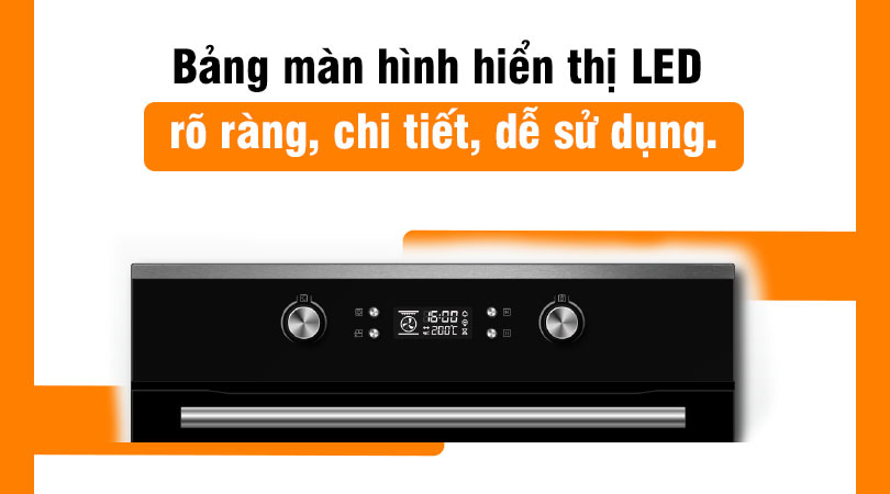 Lò nướng Malloca MOV35-IX03 Black - Bảng màn hình hiển thị led